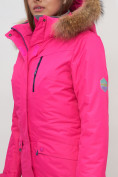 Купить Парка женская с капюшоном и мехом зимняя розового цвета 551963R, фото 7