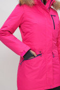 Купить Парка женская с капюшоном и мехом зимняя розового цвета 551963R, фото 8