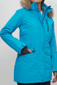 Купить Парка женская с капюшоном и мехом зимняя синего цвета 551963S, фото 7