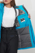 Купить Парка женская с капюшоном и мехом зимняя синего цвета 551963S, фото 10