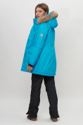 Купить Парка женская с капюшоном и мехом зимняя синего цвета 551963S, фото 15