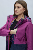 Купить Парка женская с капюшоном фиолетового цвета 551991F, фото 12