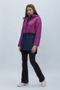 Купить Парка женская с капюшоном фиолетового цвета 551991F, фото 2
