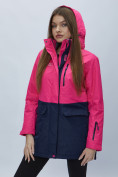 Купить Парка женская с капюшоном розового цвета 551991R, фото 3