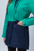 Купить Парка женская с капюшоном зеленого цвета 551991Z, фото 16