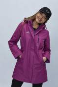 Купить Парка женская с капюшоном фиолетового цвета 551992F, фото 13