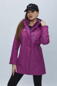 Купить Парка женская с капюшоном фиолетового цвета 551992F, фото 14