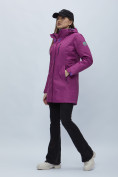 Купить Парка женская с капюшоном фиолетового цвета 551992F, фото 2