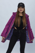 Купить Парка женская с капюшоном фиолетового цвета 551992F, фото 6