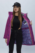 Купить Парка женская с капюшоном фиолетового цвета 551992F, фото 8