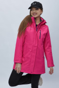 Купить Парка женская с капюшоном розового цвета 551992R, фото 9