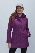 Купить Парка женская с капюшоном фиолетового цвета 551993F, фото 11