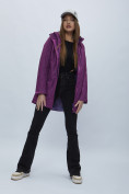 Купить Парка женская с капюшоном фиолетового цвета 551993F, фото 2