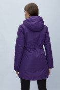 Купить Парка женская с капюшоном темно-фиолетового цвета 551993TF, фото 11