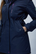 Купить Парка женская с капюшоном темно-синего цвета 551993TS, фото 7