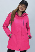 Купить Парка женская с капюшоном розового цвета 551995R, фото 6