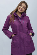 Купить Парка женская с капюшоном фиолетового цвета 551996F, фото 10