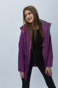 Купить Парка женская с капюшоном фиолетового цвета 551996F, фото 11