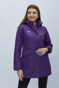 Купить Парка женская с капюшоном темно-фиолетового цвета 551996TF, фото 13