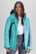 Купить Горнолыжная куртка женская бирюзового цвета 552001Br, фото 8
