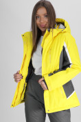 Купить Горнолыжная куртка женская желтого цвета 552001J, фото 11