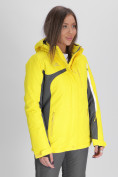 Купить Горнолыжная куртка женская желтого цвета 552001J, фото 7