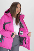 Купить Горнолыжная куртка женская розового цвета 552001R, фото 12