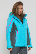 Купить Горнолыжная куртка женская голубого цвета 552002Gl, фото 2
