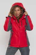 Купить Горнолыжная куртка женская красного цвета 552002Kr
