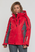 Купить Горнолыжная куртка женская красного цвета 552002Kr, фото 2