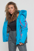 Купить Горнолыжная куртка женская синего цвета 552002S, фото 7