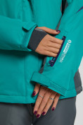 Купить Горнолыжная куртка женская зеленого цвета 552002Z, фото 10