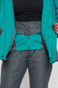 Купить Горнолыжная куртка женская зеленого цвета 552002Z, фото 12