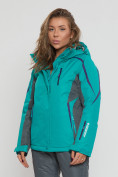 Купить Горнолыжная куртка женская зеленого цвета 552002Z, фото 2