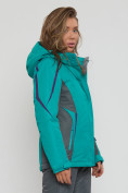 Купить Горнолыжная куртка женская зеленого цвета 552002Z, фото 3