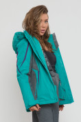 Купить Горнолыжная куртка женская зеленого цвета 552002Z, фото 6