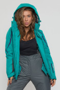 Купить Горнолыжная куртка женская зеленого цвета 552002Z, фото 8
