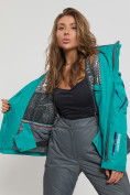 Купить Горнолыжная куртка женская зеленого цвета 552002Z, фото 9