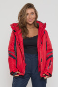 Купить Горнолыжная куртка женская big size красного цвета 552012Kr, фото 6