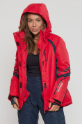 Купить Горнолыжная куртка женская big size красного цвета 552012Kr, фото 7
