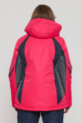 Купить Горнолыжная куртка женская big size малинового цвета 552012M, фото 4