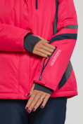 Купить Горнолыжная куртка женская big size малинового цвета 552012M, фото 7
