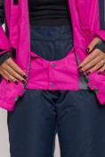 Купить Горнолыжная куртка женская big size розового цвета 552012R, фото 10