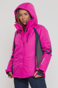 Купить Горнолыжная куртка женская big size розового цвета 552012R, фото 2