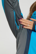 Купить Горнолыжная куртка женская big size синего цвета 552012S, фото 10