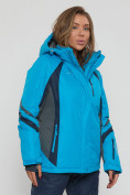 Купить Горнолыжная куртка женская big size синего цвета 552012S, фото 2