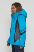 Купить Горнолыжная куртка женская big size синего цвета 552012S, фото 3