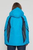 Купить Горнолыжная куртка женская big size синего цвета 552012S, фото 4