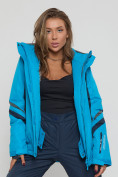 Купить Горнолыжная куртка женская big size синего цвета 552012S, фото 6