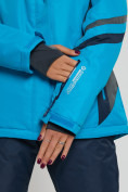 Купить Горнолыжная куртка женская big size синего цвета 552012S, фото 9